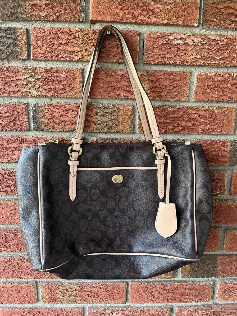 Coach Brown Signature Leather Tote